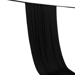 5 ft x 10 ft BLACK 4-Way Stretch Spandex Divider Backdrop Curtain Party Wedding