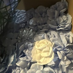 Artificial Flower Wall Panel 15*15inches -12 Pack Silk Rose Hydrangea Light Blue