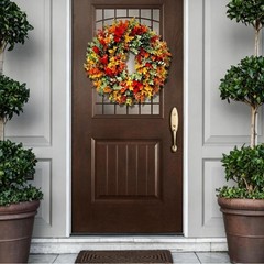 Harvest Festival Wreath Lightweight Fabric Artificial Flowers Door Hang