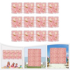 12pcs Artificial Flower Wall Background Silk Rose Mat For Wedding Backdrop Wall