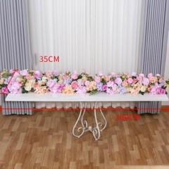 Artificial Rose Strip Table Runner Flower Row Arrangement Wedding Backdrop Wall