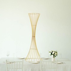 48″ Gold Reversible Trumpet Metal FLOWER STAND Centerpiece Pedestal Party Events