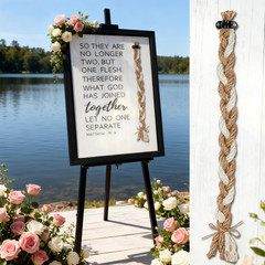 Christian Wedding Sign 10X15 Inch, Cord of Three Strands Unity Ceremony Decor, M