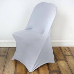 10 Silver Stretchable Spandex Chair Covers Wedding Banquet Reception Light Gray