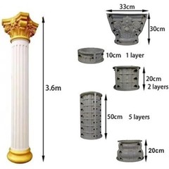 20cm/7.87in Round Column Wedding Ceremony Party Decoration Reusable Mould Pedest