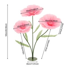 3 Heads Giant Floor Standing Artificial Hibiscus Flower With Base Wedding Event