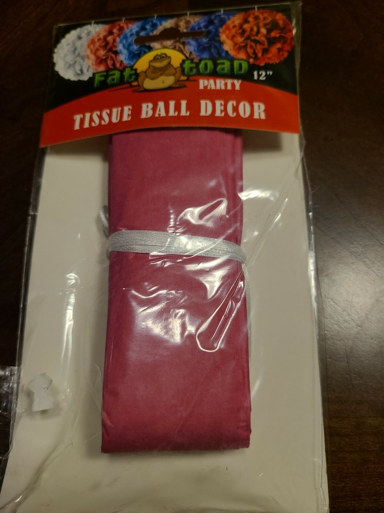 12″ DarkPink / Rose Tissue Paper Pom Pom Flower Ball Decoration