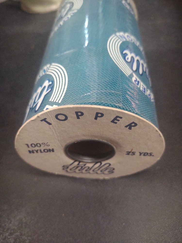 25Yd Vintage Topper Tulle Net Ribbon, Faded Teal Blue Turquoise Netting 6″