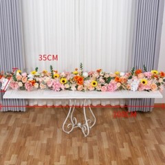 Artificial Rose Strip Table Runner Flower Row Arrangement Wedding Backdrop Wall