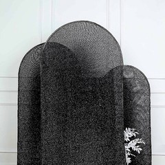 7 ft BLACK Metallic Fitted Spandex Round Top Arch STAND COVER Party Events