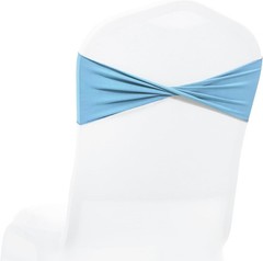 MDS Pack of 10 Spandex Chair Sashes Bows Elastic Stretch Dining Chair Bands Ties