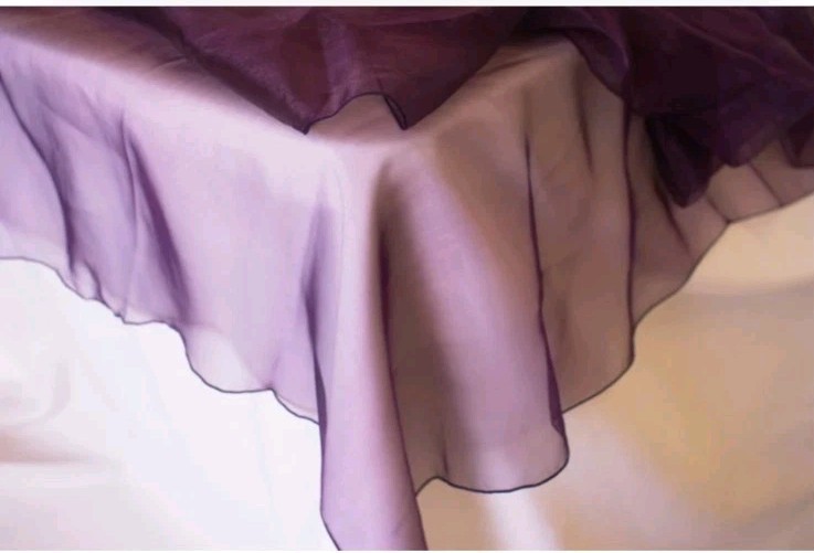 108″ ROUND TABLECLOTH Wedding Purple Eggplant Organza Fabric Sheer Party Overlay
