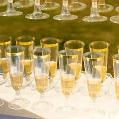 Gold 25″ Foam 2-Tier Wine Glass Rack Champagne Flute Holder Stand Events