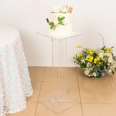 32 in Clear Acrylic Flower Display STAND Square Top and Base Party Decorations