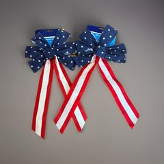 USA Patriotic American Flag Bow 19” Decoration 4th of July Memorial Day Lot of 2