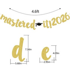 Mastered It 2026 Banner, Graduation Sign, Class of 2026 Congrats Grad Party D…