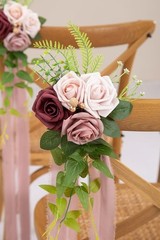 Wedding Aisle Decorations Mauve Pew Flowers Set of 10 for Wedding Ceremony Pa…