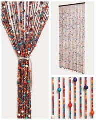 38 Strands Beaded Curtain for Doorways -35.4″x79″- Handmade Natural Beaded Cu…