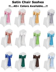 50 Satin Chair Sashes Bow for Wedding Banquet Party Event Venue Chair decoration