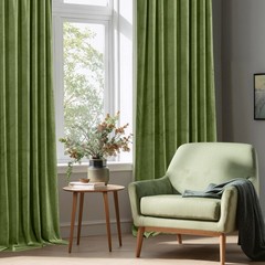 StangH Velvet Drapes Grass Green – Heavy Velvet Blackout Curtain Panels Rod P…
