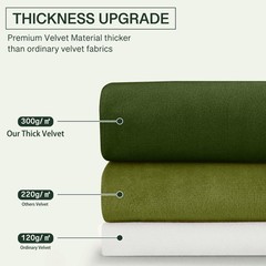 StangH Velvet Drapes Grass Green – Heavy Velvet Blackout Curtain Panels Rod P…