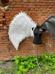 Black and White Angel Wings Devil Lucifer Halloween Costume Luzefer Handmade