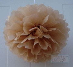 6x 30cm pink tan paper pom poms wedding birthday party events venue decoration