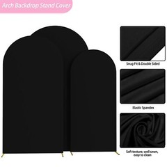 Wokceer Wedding Arch Cover (7.2FT, 6.6FT, 6FT) Set of 3 Spandex Fitted Weddin…