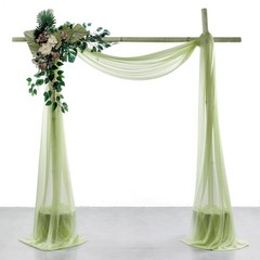 VDS Pack of 4 Panel (30 Inch X 20 Feet) Wedding Arch Draping Fabric Sheer Chi…