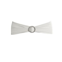 10 Silver Spandex CHAIR SASHES with Silver Round Buckles Wedding Light Gray