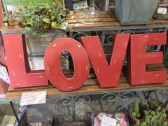NEW Large RED Galvanized Metal LOVE- SIGN LETTERS approx. 12″ Tall