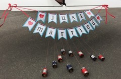 Wedding Signs “Mr & Mrs” & “Just Married” Aviation Airplane Red Blue Theme