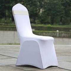 5 Ivory Reversible Satin Faux Leather Bow Tie Party Chair Sashes with Buckles