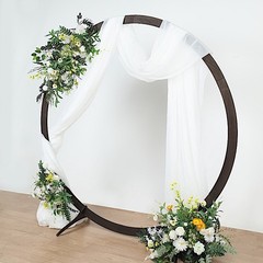 7.4 ft Dark Brown Round Natural Wood Wedding Arch Backdrop Stand Party Events