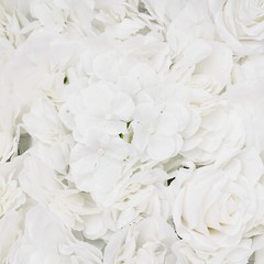 Floral Rose Wall Art White/Pink Artificial Flower Wall Panel Party Backdrop 1*1m