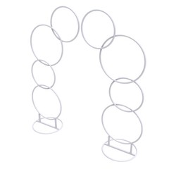 2X Connected Circle Wedding Hoop Stand Arch Blossom Flower Garland Arbor Pillars