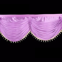 1-6M Long Ice Faux Silk Swag Drape Panel Valance W/Tassel Veil Wedding Stage DIY