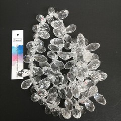 200Pcs 6*12mm Waterdrop Chandelier Crystal Pendant Glass Pendant Prism Bead DIY