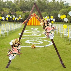 7x8ft Retro Wood Wedding Arch Backdrop Flowers Frame Stand Background Prop Decor