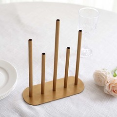 Gold 10″ Metal 5 Tubes Single Stem Flower Bud Vase Centerpiece Party Decorations