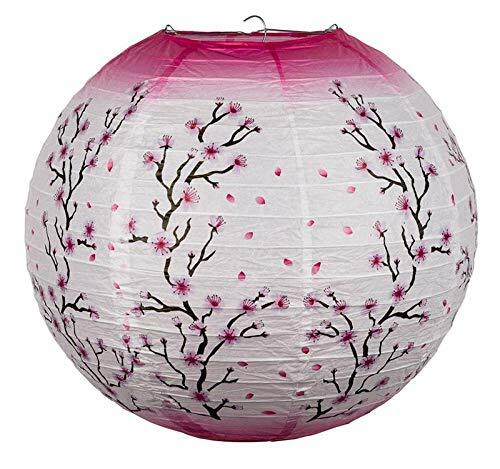 14″ Pink Cherry Blossom Tree Japanese Paper Lantern
