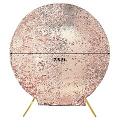 7.5 ft BLUSH Big Payette Sequin Round Backdrop STAND COVER Party Decorations