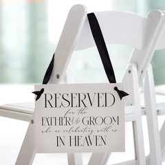 Wedding Memorial Reserved Chair Sign – 11″W x 11″L (Pack of 1), Multicolor