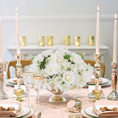 BLOSMON Artificial Flower Balls Wedding Centerpieces 10 Pcs 15.7″ Large White…
