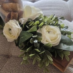 DIY Wedding Centerpieces White Floral Wine Barrel Used Once