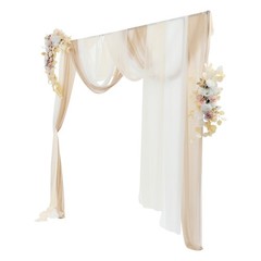 Decorative Artificial Flowers Artificial Wedding Arch Flower Kit With Drapes