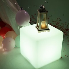16″ Assorted Cordless Light Up CUBE STOOL LED Furniture Party Events Decorations