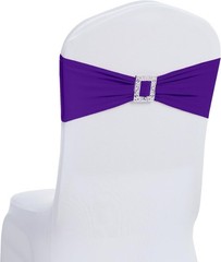120 PCS Spandex Chair Sashes Bows Stretch Chair Cover Band with Buckle Slider…