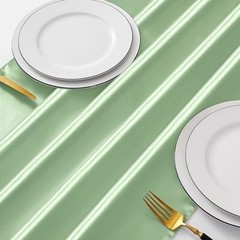 Manyshofu 4Pcs Satin Table Runner – 12 x 108 Inch 12″x108″, 4pcs Sage Green