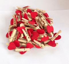 Mini Heart-Shaped Wooden Clips: Photo/Paper/Clothes Pegs for Home Decor